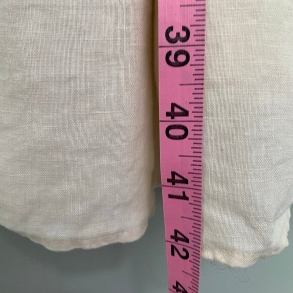 Everlane neutral beige 100% linen peek open back midi length lined dress - Picture 8 of 12